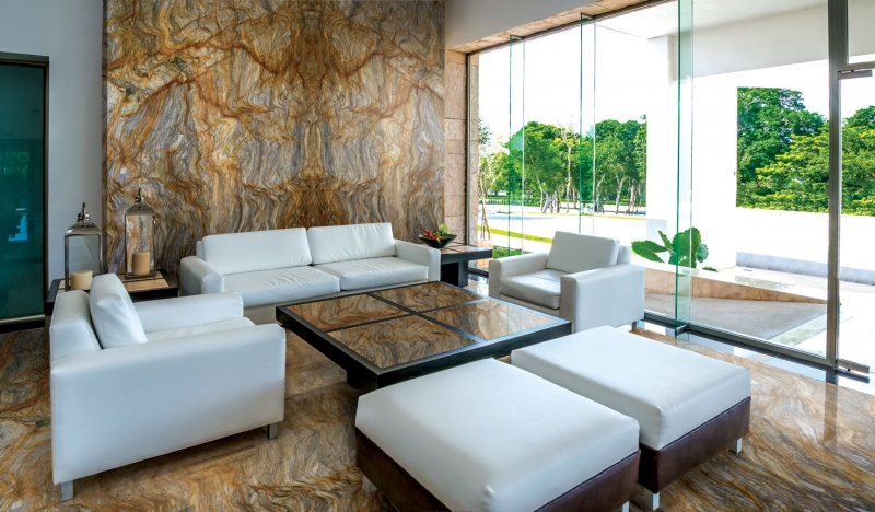 Stone Living Room Design